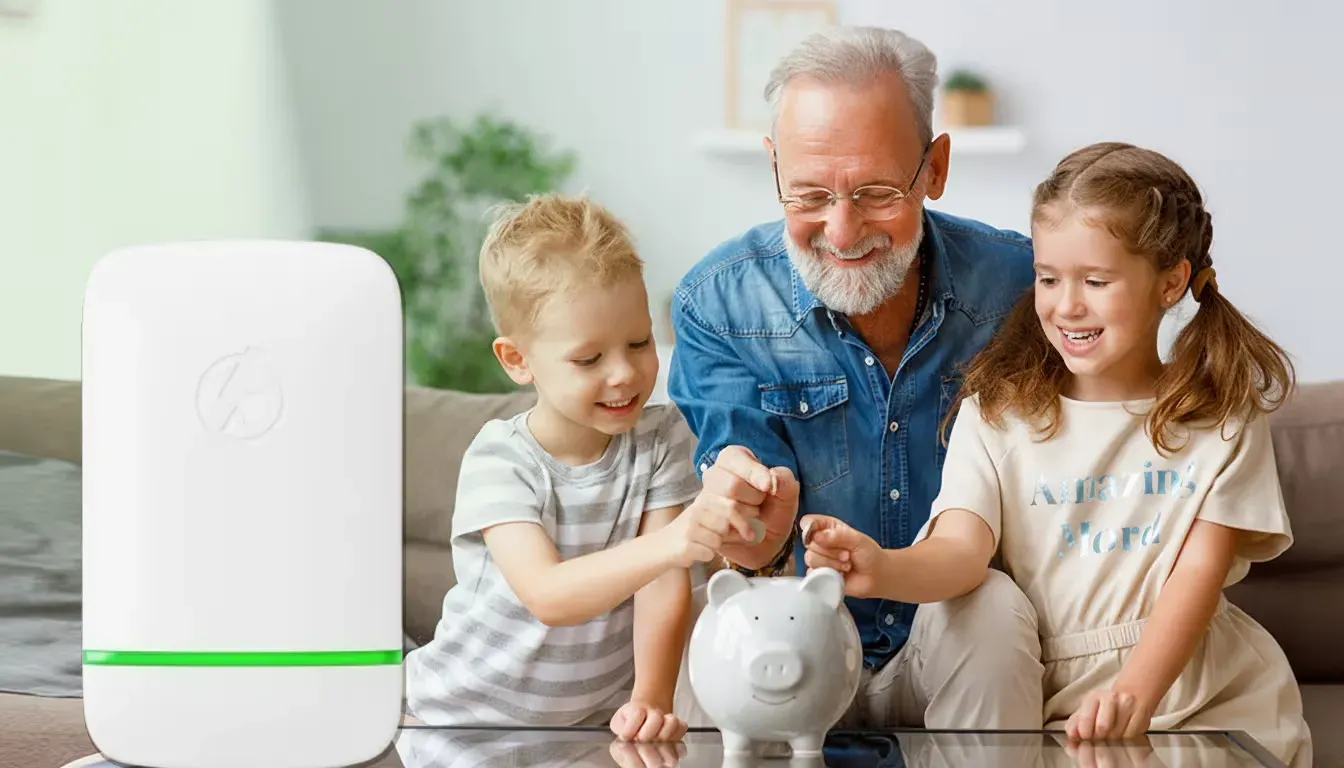 A family saving money on their electricity bill after stabilizing their home power with Power Pro Genius.